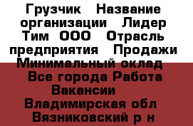 Грузчик › Название организации ­ Лидер Тим, ООО › Отрасль предприятия ­ Продажи › Минимальный оклад ­ 1 - Все города Работа » Вакансии   . Владимирская обл.,Вязниковский р-н